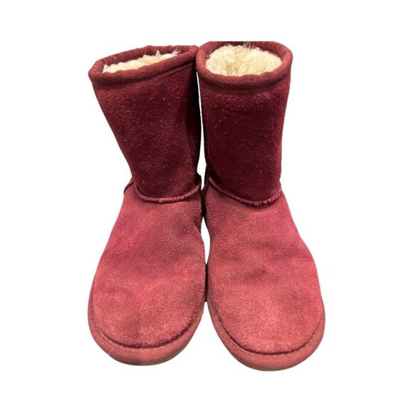 Girls Size 13 Wine Coloured Uggs Short Boots - Picture 1 of 10